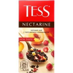 Чай Tess с персиком и земляникой чёрный, 25х1.5г