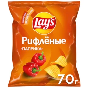 Чипсы картофельные Lays со вкусом Паприка рифленые, 70г