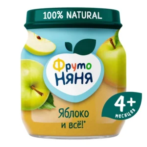 Пюре ФрутоНяня яблочное с 4 месяцев, 100г