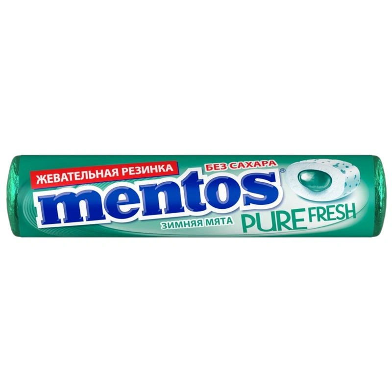 Жевательная резинка Mentos Pure Fresh зимняя мята, 15.5г